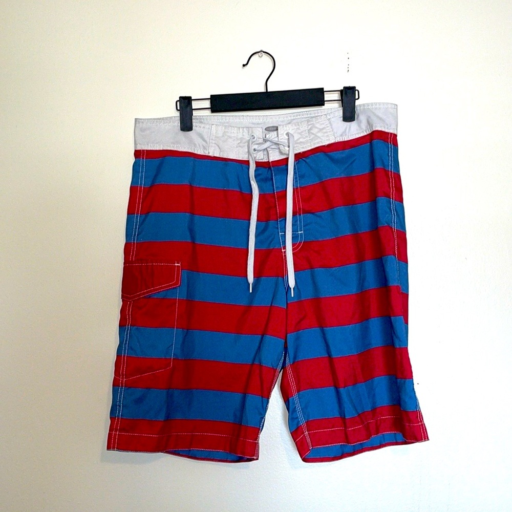 Old Navy | Red & Blue Striped Swim Shorts